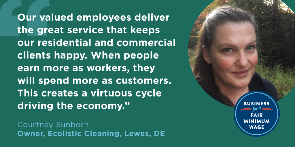 Ecolistic Cleaning supports raising the minimum wage