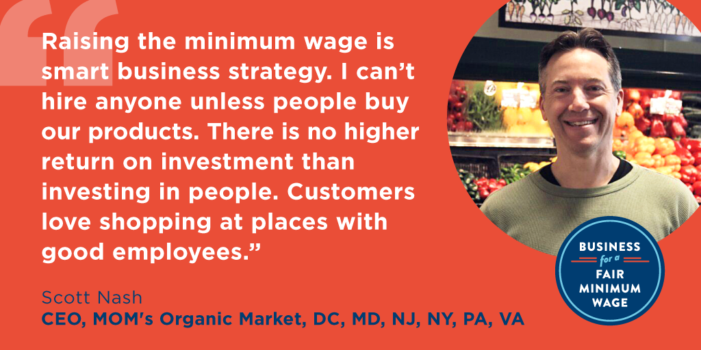 MOM's Organic Market Supports Raise the Wage