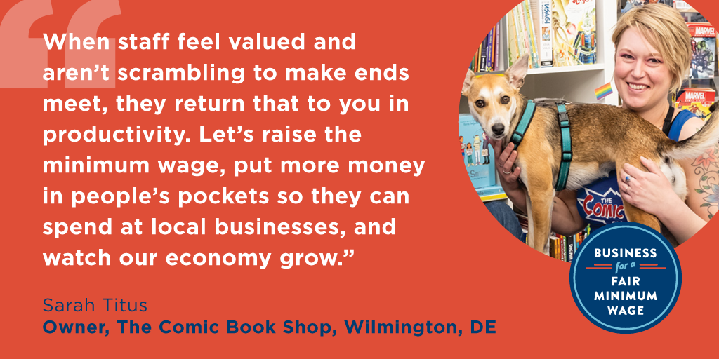 The Comic Book Shop supports raising the minimum wage